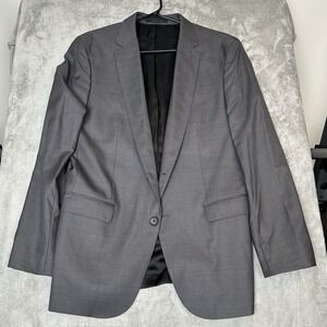 Boss Hugo Boss Men's Gray Suit Colombo Silk-Wool Jacket Size 44R Blazer